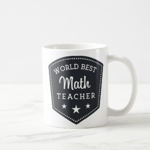 Taza De Café El mejor profesor de matemáticas del escudo del