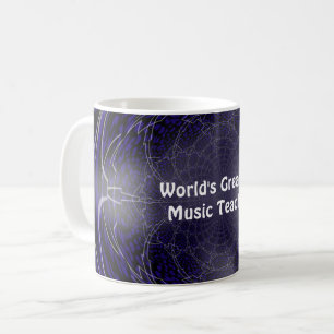 Taza De Café El mejor profesor de música del mundo Fractal