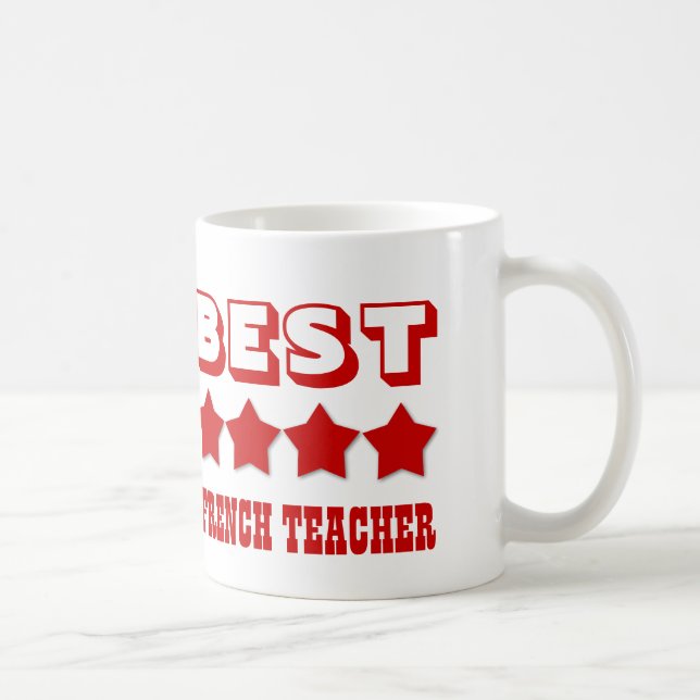 Taza De Café El mejor PROFESOR FRANCÉS con ROJO de las (Derecha)