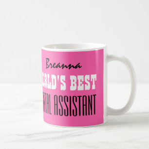 Taza De Café El mejor rosa V06 del AYUDANTE DE DENTISTA del