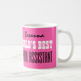 Taza De Café El mejor rosa V06 del AYUDANTE DE DENTISTA del