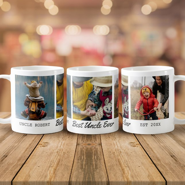 Taza De Café El mejor tío Collage de fotos personalizado de la  (Subido por el creador)