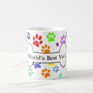Taza De Café el mejor veterinario del mundo Patas de Mascotas C