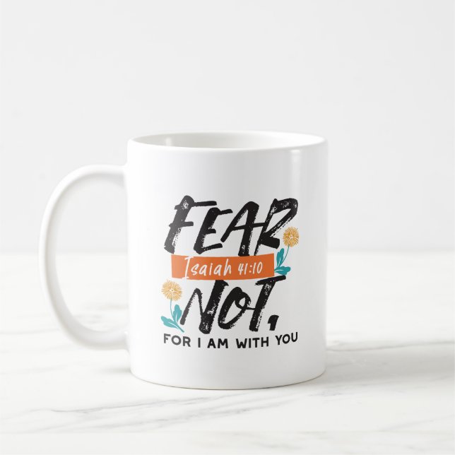 Taza De Café El miedo no es la Biblia Isaías sino el diseño Ins (Izquierda)