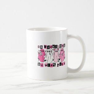 Taza De Café El Miércoles Usamos Halloween Con Fantasma Rosa Cu