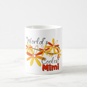 Taza De Café El Mimi Más Genial del Mundo Floral