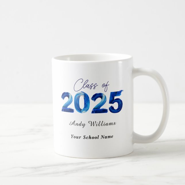 Taza De Café El moderno regalo de graduación 2025 Blue (Derecha)