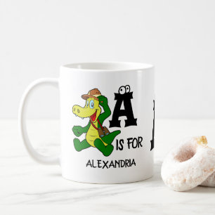 Taza De Café El monograma A del personalizado es para el reptil
