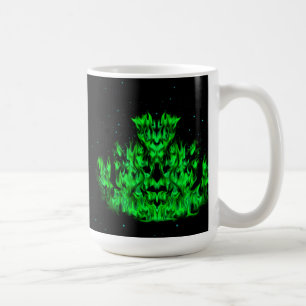 Taza De Café El monstruo de la llama verde en el cielo estrella