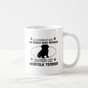 Taza De Café El mundo gira alrededor de mi terrier de Norfolk