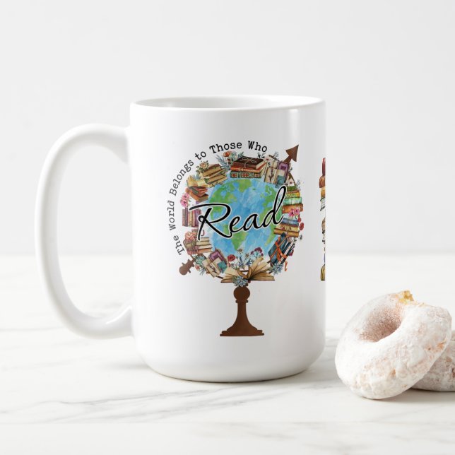 Taza De Café El mundo pertenece a los que leen (Con donut)