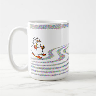 Taza De Café El Muñeco de Nieve Esquíando -