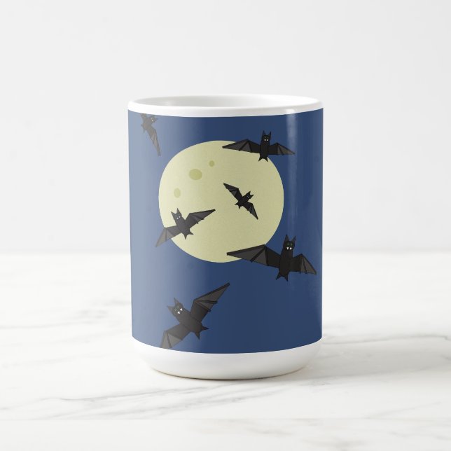 Taza De Café El murciélago volando en la luna (Centro)
