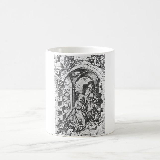 Taza De Café El nacimiento de Jesús (por Martin Schongauer) (Centro)