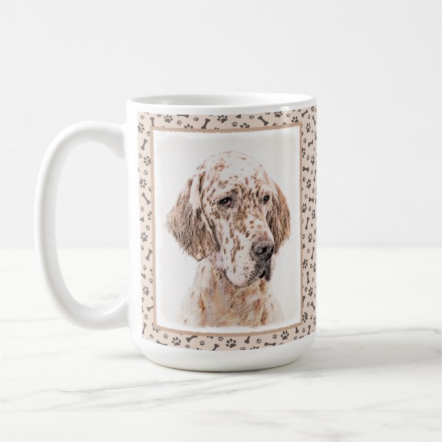 Taza De Café El Naranja inglés Belton pintando arte de perro (Izquierda)