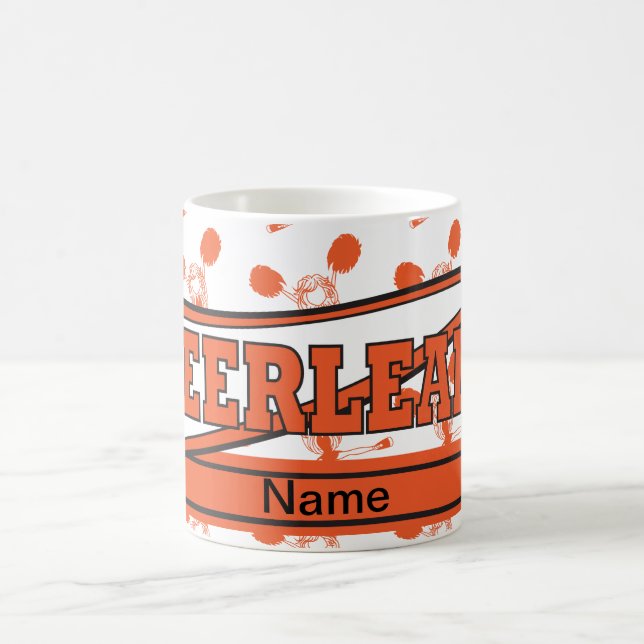Taza De Café El naranja personaliza al chica Silhoutte de la (Centro)