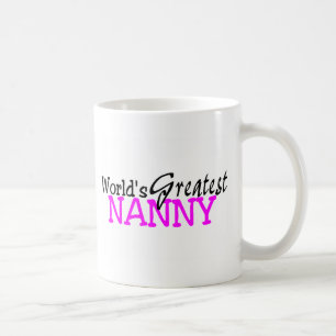 Taza De Café El negro más grande del rosa de la niñera de los