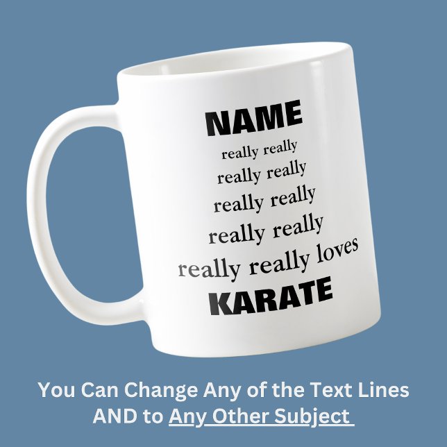 Taza De Café El nombre realmente ama el karate de Asunto (Subido por el creador)