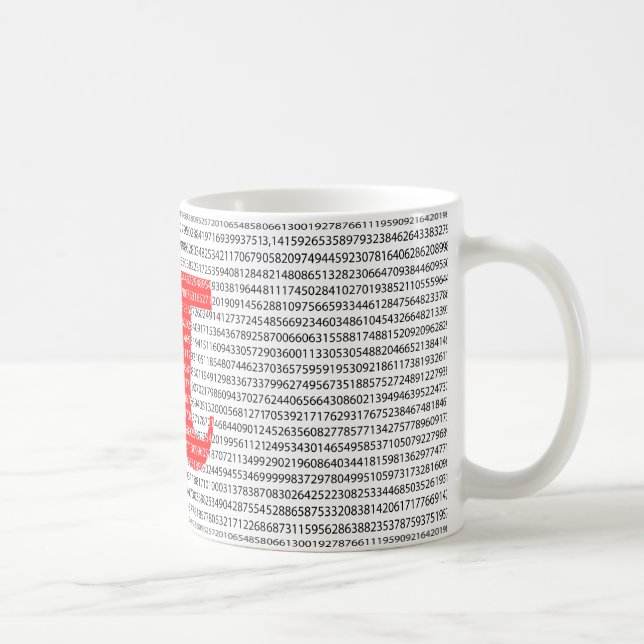 Taza De Café El número rojo pi es un símbolo de constante matem (Derecha)