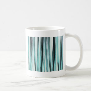 Taza De Café El océano azul ciánico Stripey alinea el modelo