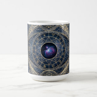 Taza De Café El Ojo Celestial — Geometría Sagrada Zodíaco Cosmo