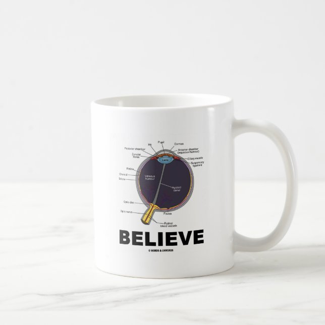 Taza De Café El ojo cree (el humor anatómico) (Derecha)