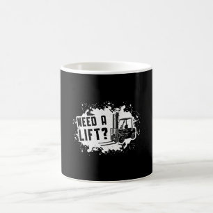 Taza De Café El Operador Del Elevador De Horquilla Necesita Un 