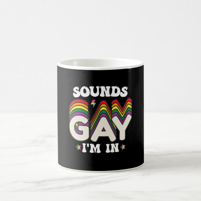 Taza De Café El Orgullo LGBT Groovy me suena gay (Centro)