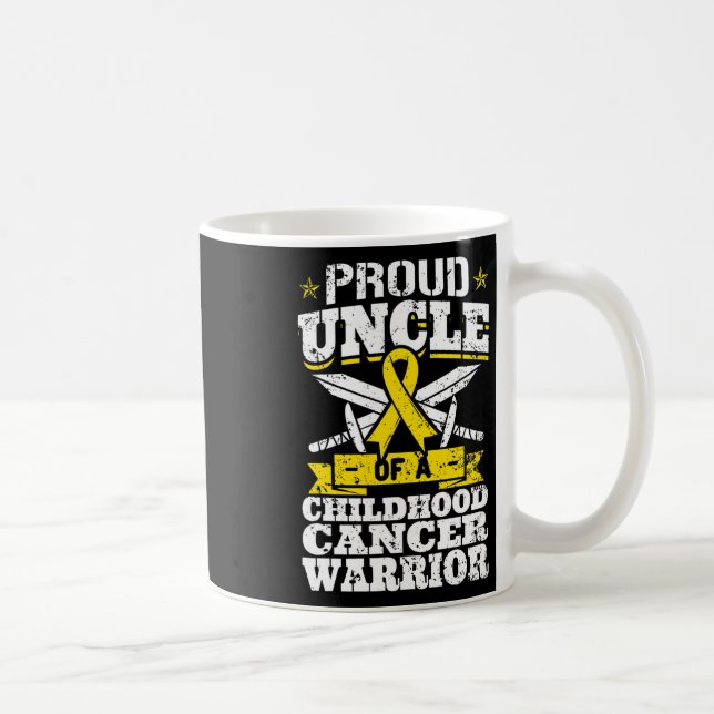 Taza De Café El Orgulloso Tío De Un Guerrero Del Cáncer Infanti (Derecha)