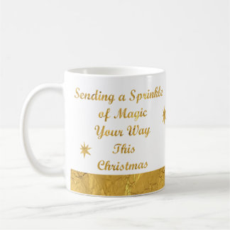 Taza De Café El oro moderno y la música de los Navidades blanco