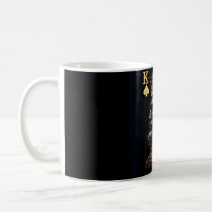 Taza De Café El oro real rey de las espadas café tazón.