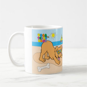 Taza De Café El oso de peluche de la yoga con abajo persigue la