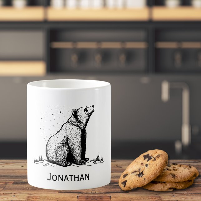 Taza De Café El oso en el monograma salvaje (Subido por el creador)