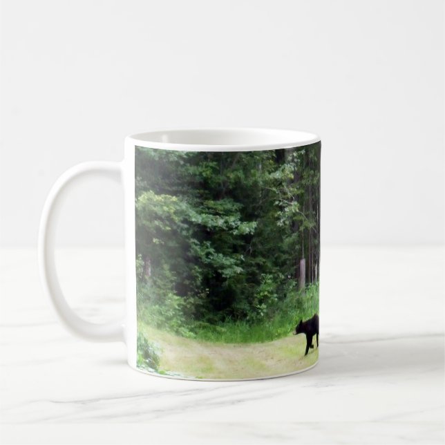 Taza De Café El oso negro del abuelo cruza el yard negro (Izquierda)