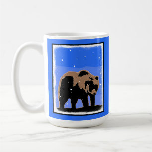 Taza De Café El oso pardo en invierno - Arte de vida salvaje or