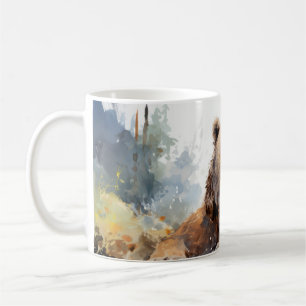 Taza De Café El oso pardo relaja la diversión de los animales