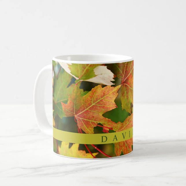 Taza De Café El otoño moderno deja café Mug (Anverso izquierdo)