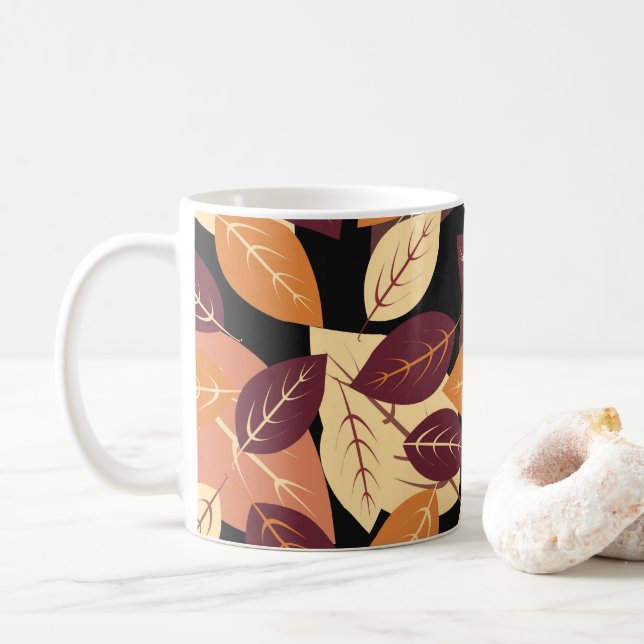 Taza De Café El Otoño Sencillo Deja Oscuro (Con donut)