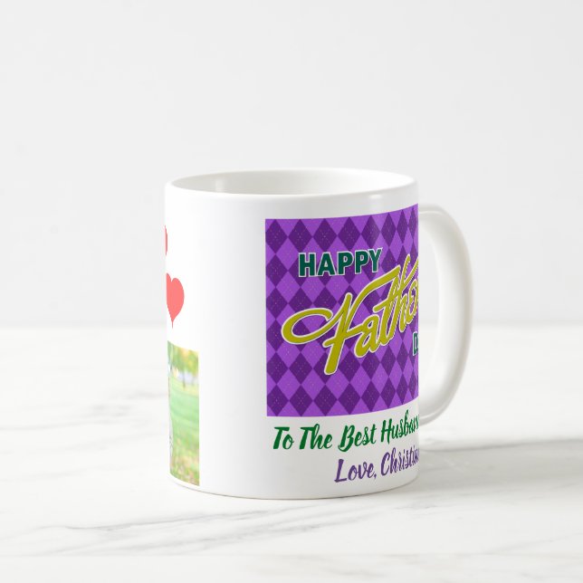 Taza De Café El padre del mejor marido de la vida dos fotos (Anverso derecho)