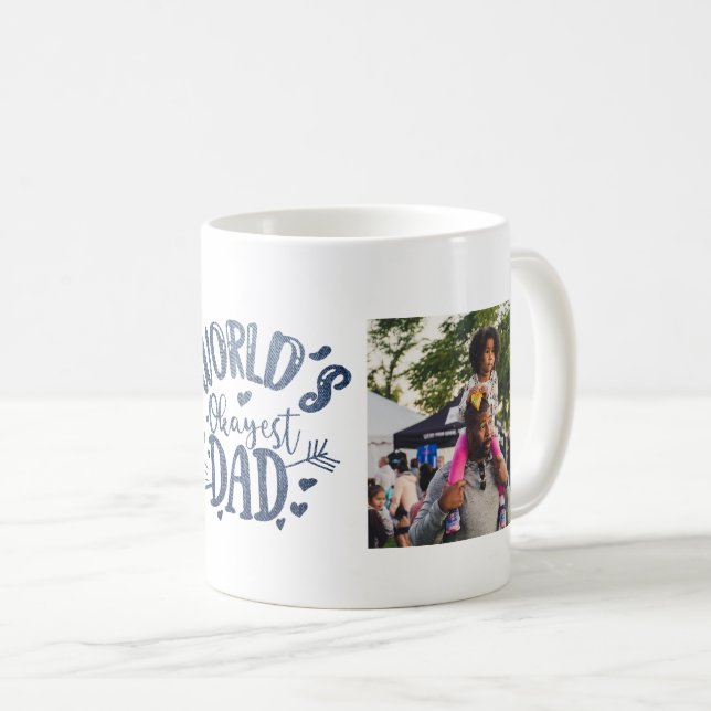 Taza De Café El padre más okayés del mundo en una foto de Denim (Anverso derecho)