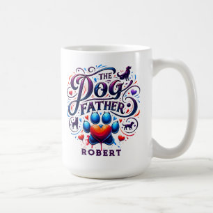 Taza De Café El padre perro tipografía retro