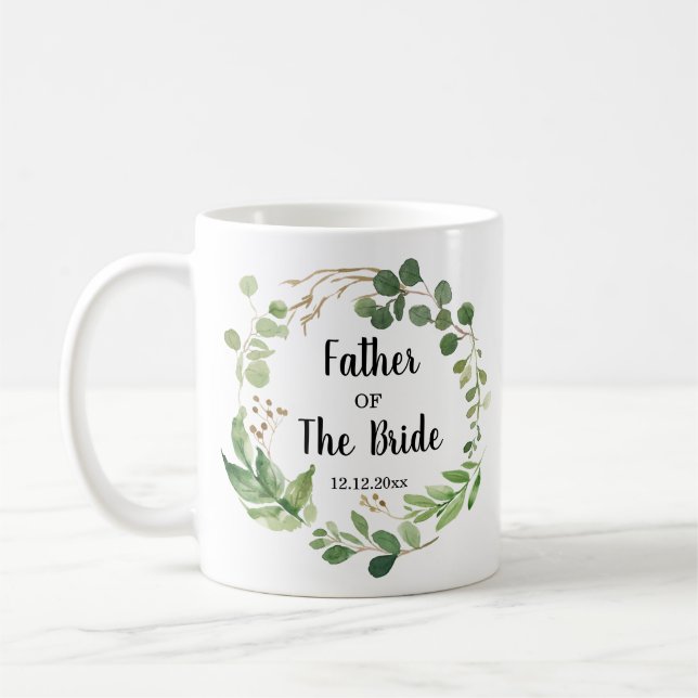 Taza De Café El padre verde de la novia Boda Mug (Izquierda)