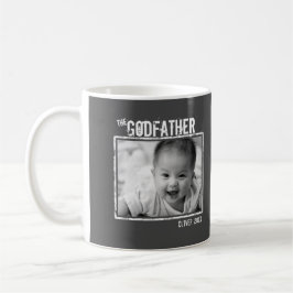 Taza De Café El padrino | Foto personalizada y nombre gris
