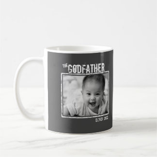 Taza De Café El padrino | Foto personalizada y nombre gris