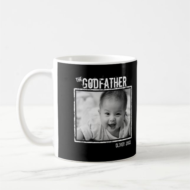 Taza De Café El padrino | Foto y nombre personalizados (Izquierda)