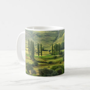 Taza De Café El paisaje del valle verde