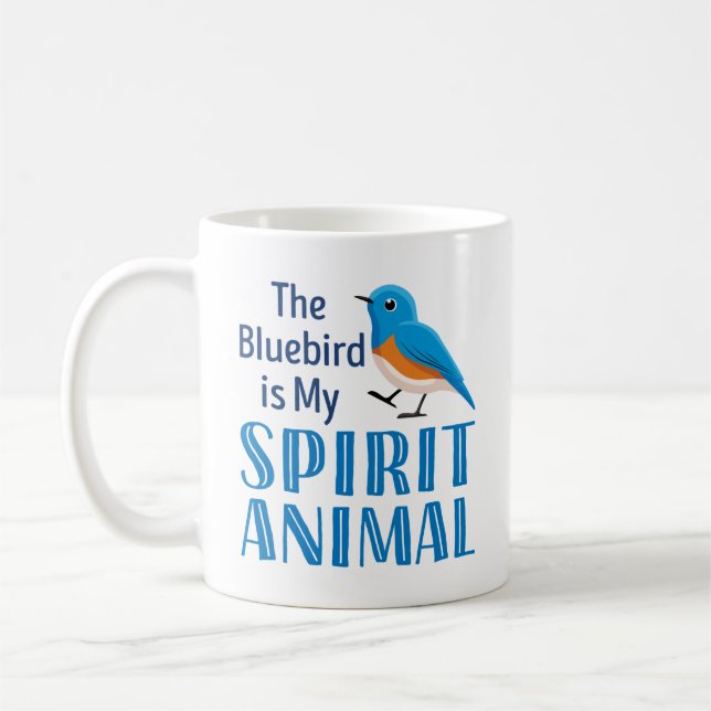 Taza De Café El pájaro azul es mi animal espiritual (Izquierda)