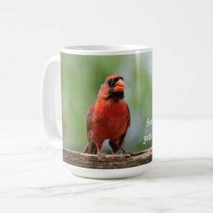 Taza De Café El pájaro madrugador obtiene el café, el cardenal 