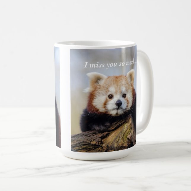 Taza De Café El Panda Rojo Cuerdo Te Extraña Tanto (Anverso derecho)