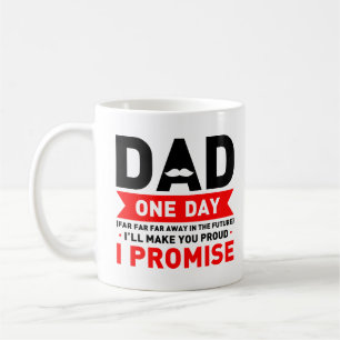 Taza De Café El papá divertido rojo negro cita las ideas del